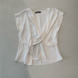 Zara Cream Drape Blouse